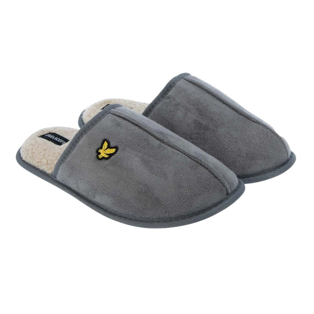 Grey - Front - Lyle & Scott Mens Tarquinn Mule Slippers