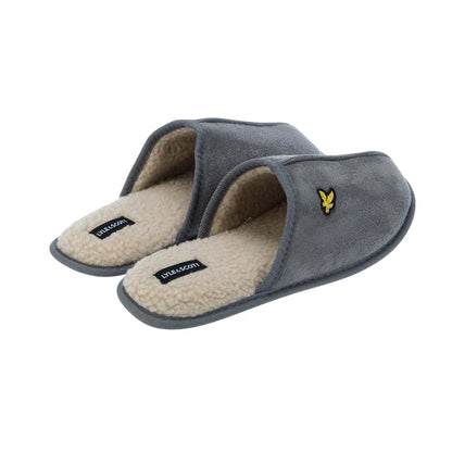 Grey - Back - Lyle & Scott Mens Tarquinn Mule Slippers