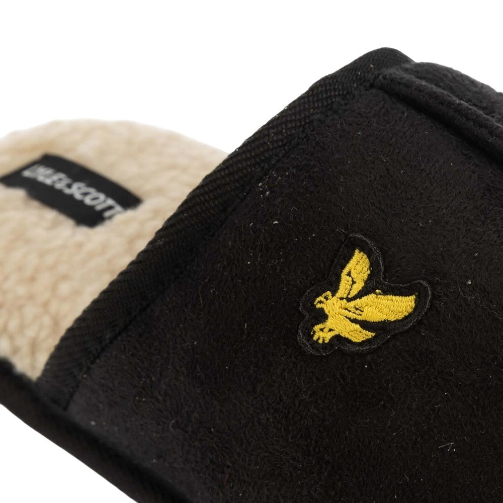 Black - Pack Shot - Lyle & Scott Mens Tarquinn Mule Slippers