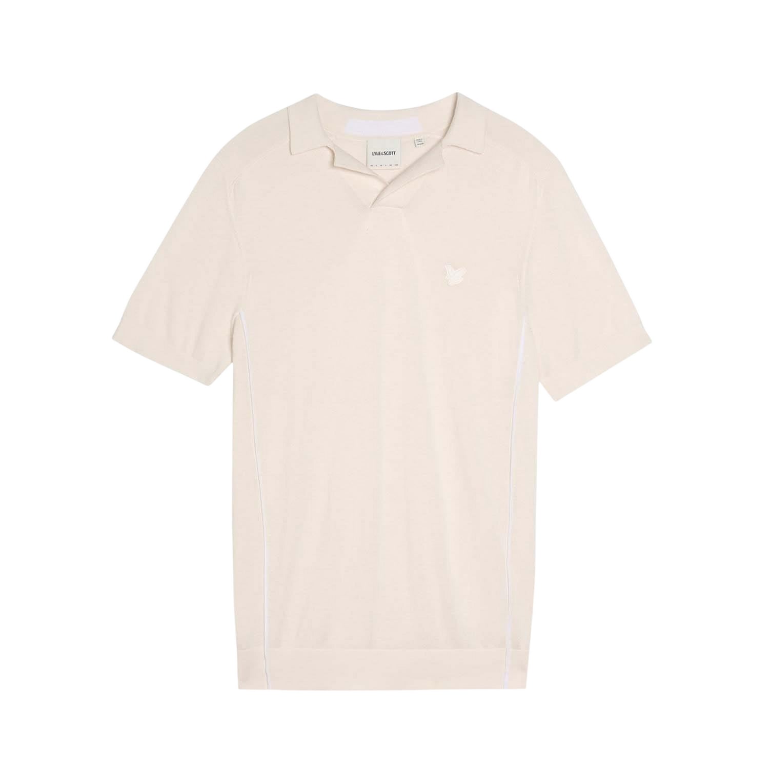 White - Front - Lyle & Scott Mens Tipped Knitted Seamed Polo Shirt