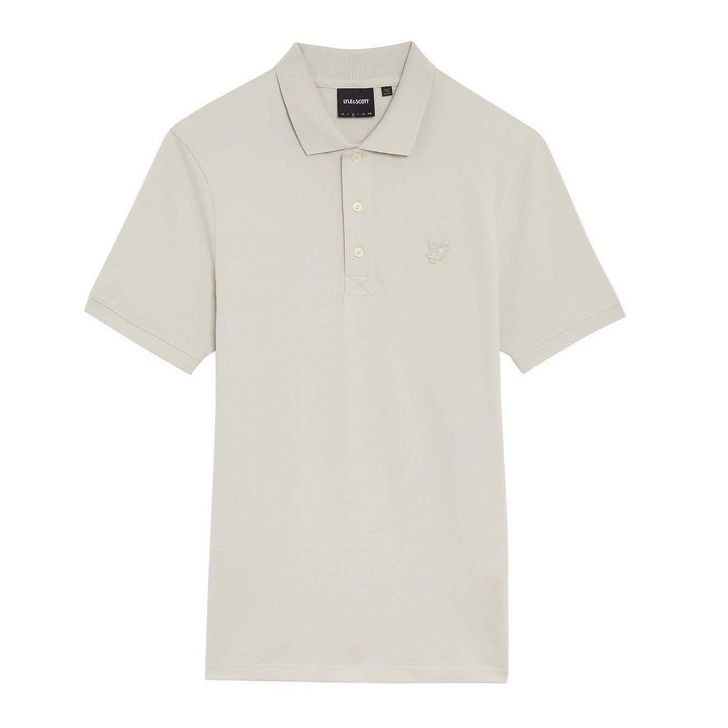 Beige - Front - Lyle & Scott Mens Tonal Eagle Polo Shirt