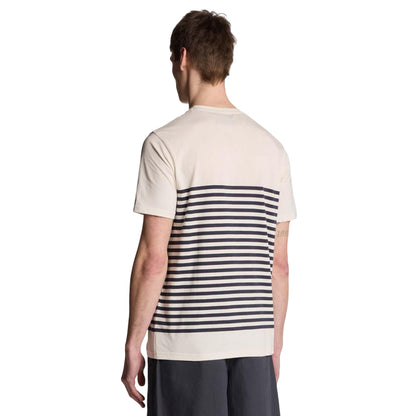 White - Back - Lyle & Scott Mens Breton Stripe Linen Blend T-Shirt