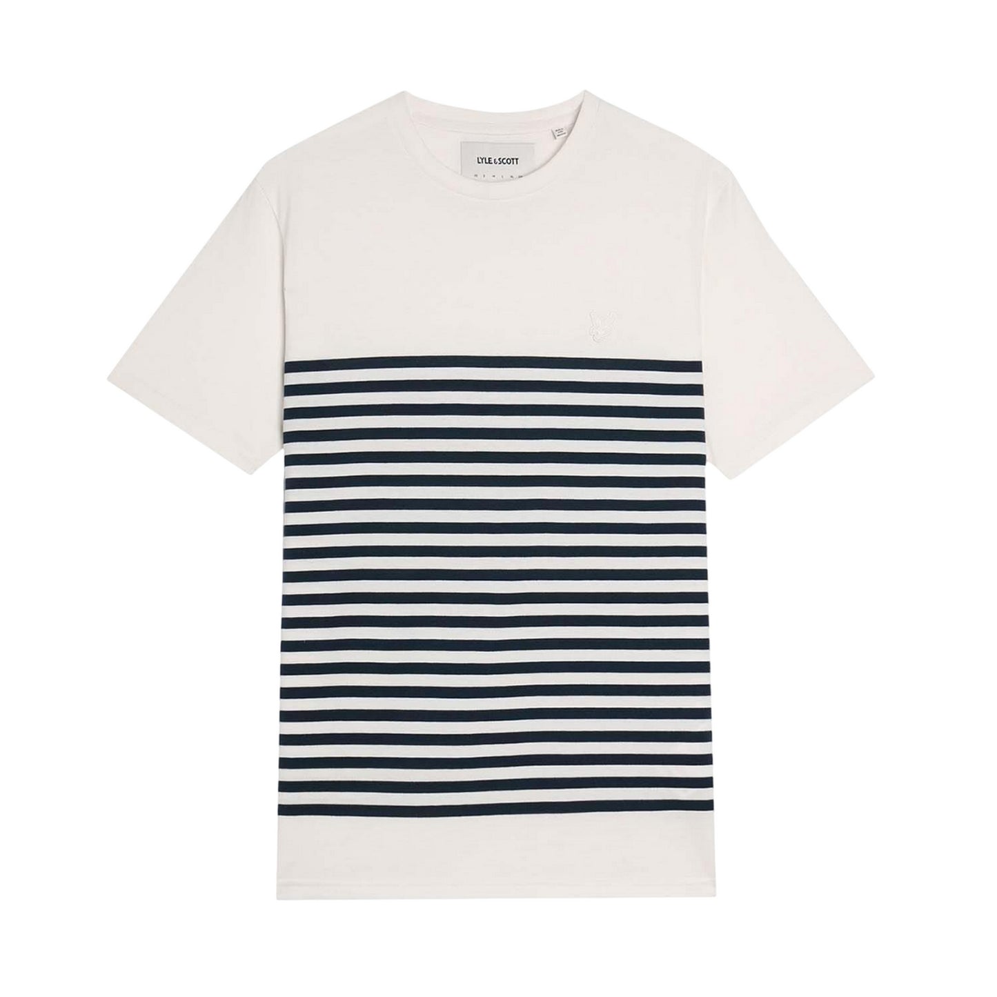 White - Front - Lyle & Scott Mens Breton Stripe Linen Blend T-Shirt