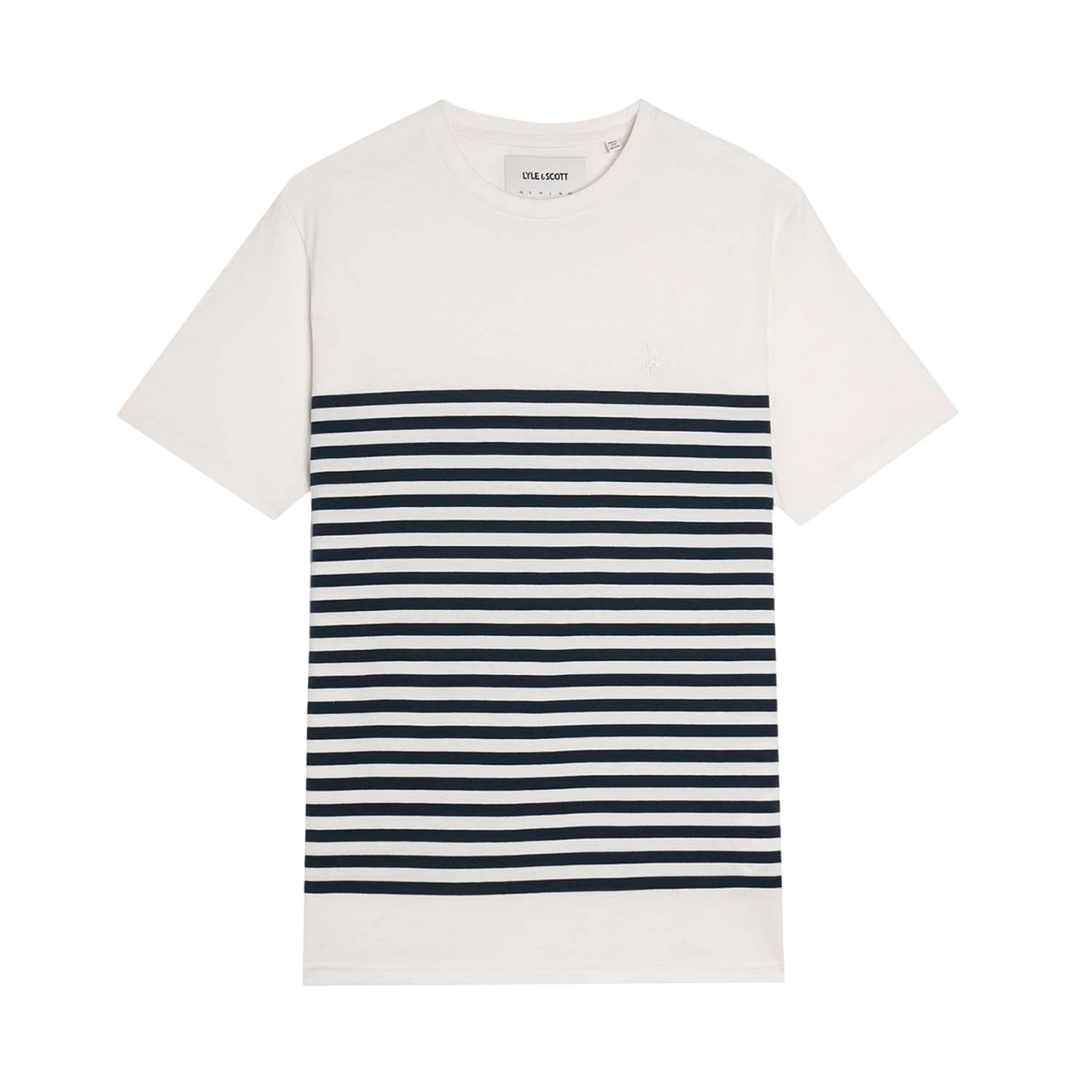 White - Front - Lyle & Scott Mens Breton Stripe Linen Blend T-Shirt