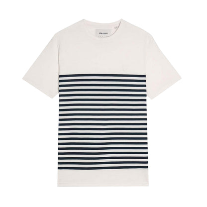 White - Front - Lyle & Scott Mens Breton Stripe Linen Blend T-Shirt