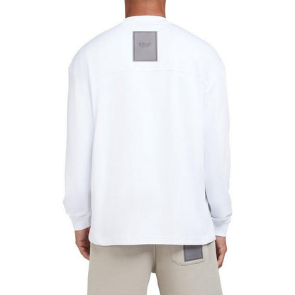 White - Back - Lyle & Scott Mens Interlock Oversized Long-Sleeved T-Shirt