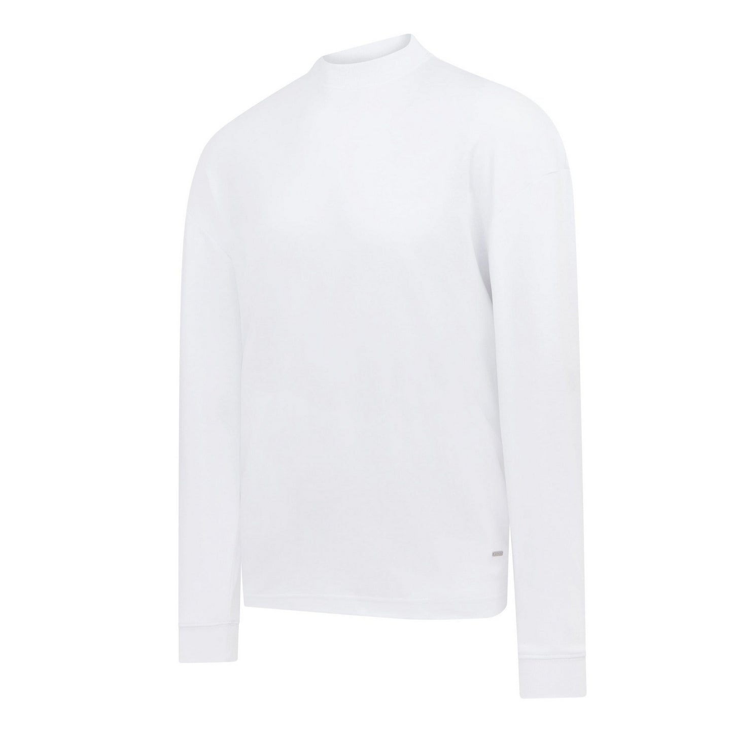 White - Side - Lyle & Scott Mens Interlock Oversized Long-Sleeved T-Shirt