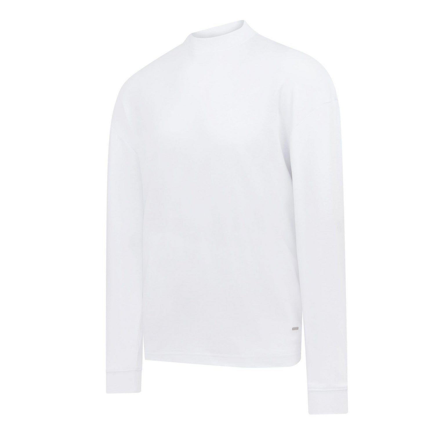 White - Side - Lyle & Scott Mens Interlock Oversized Long-Sleeved T-Shirt