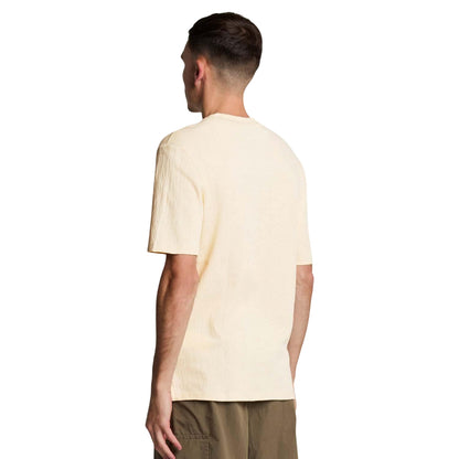 Beige - Back - Lyle & Scott Mens Crepe T-Shirt