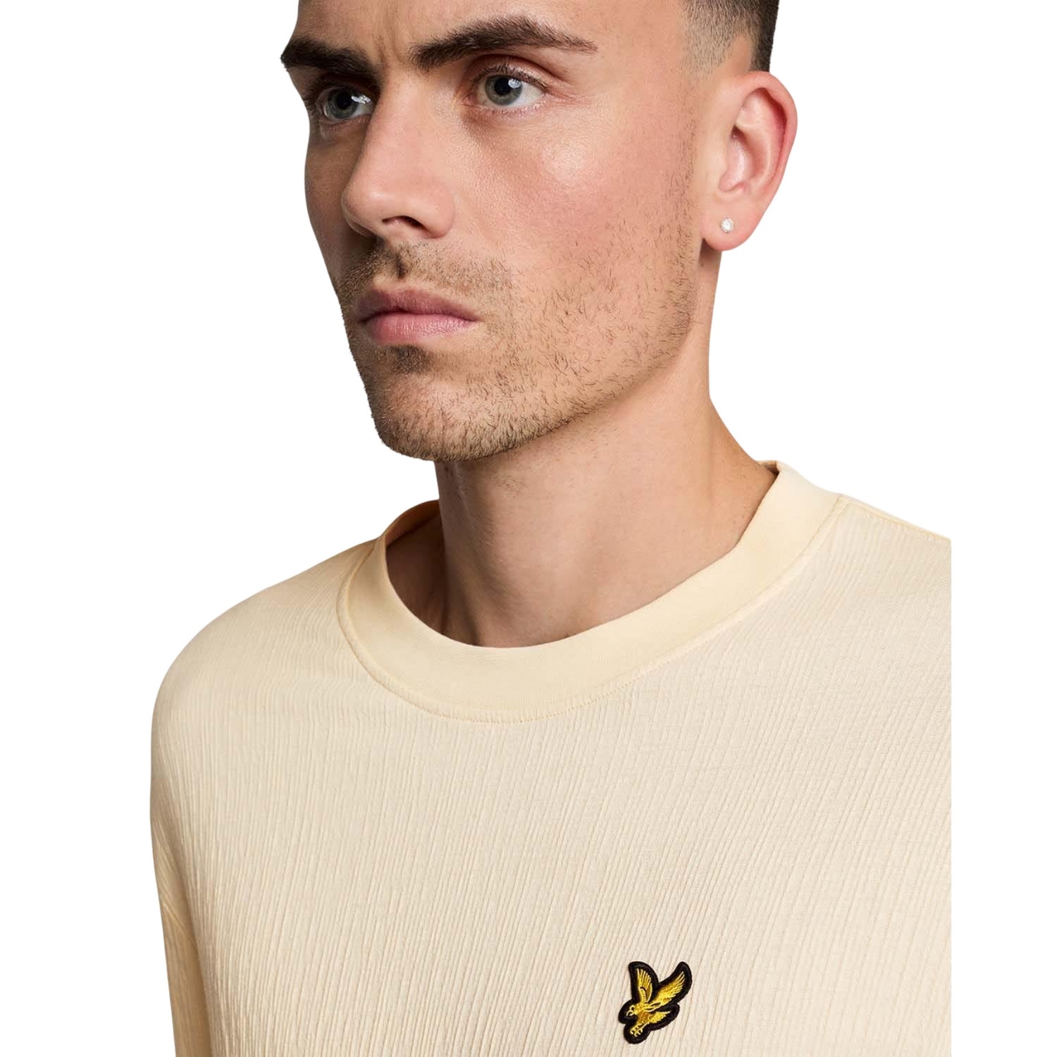 Beige - Side - Lyle & Scott Mens Crepe T-Shirt
