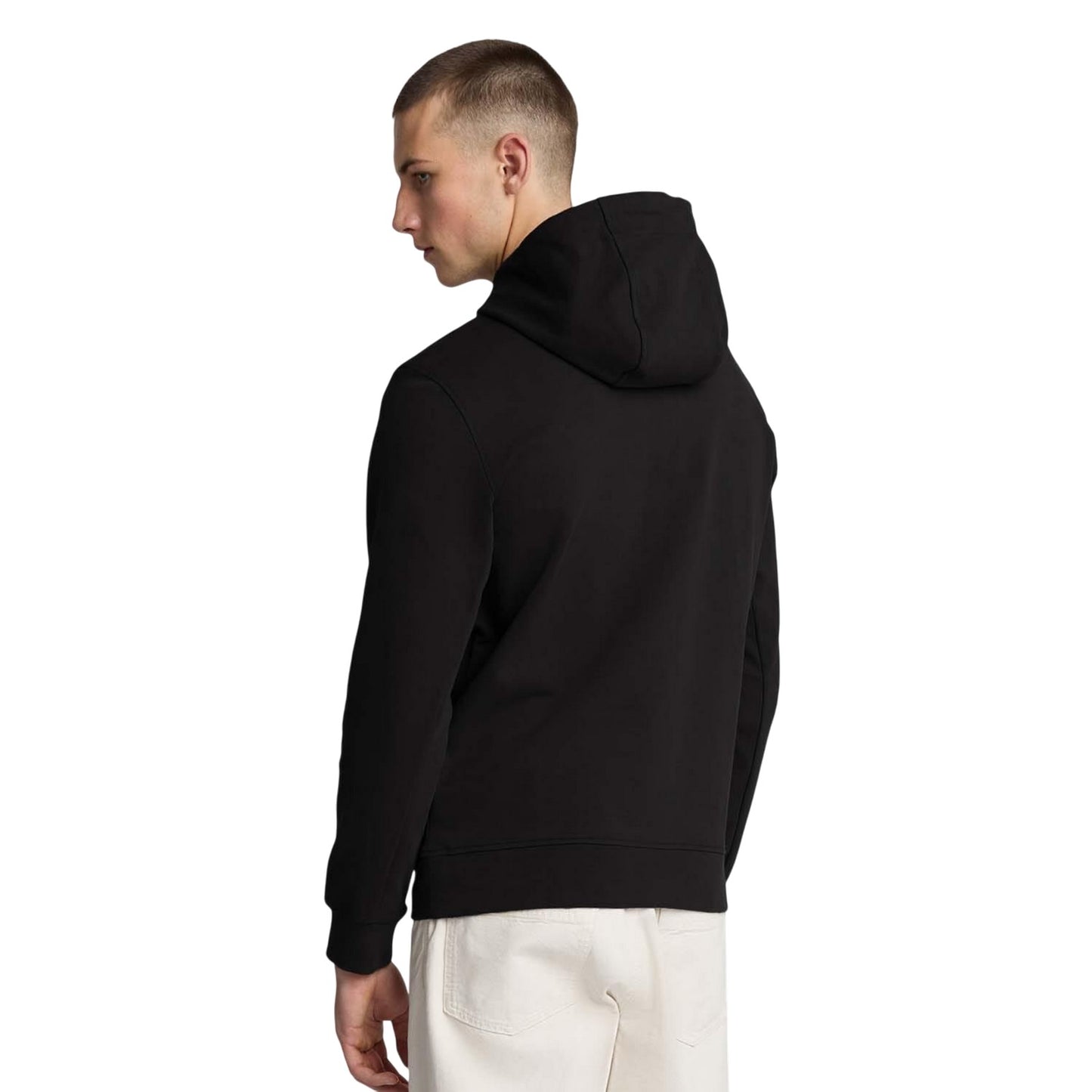 Black - Pack Shot - Lyle & Scott Mens Hybrid Softshell Pull Over Hoodie
