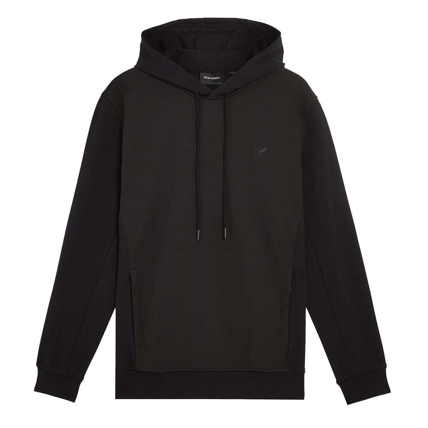 Black - Front - Lyle & Scott Mens Hybrid Softshell Pull Over Hoodie
