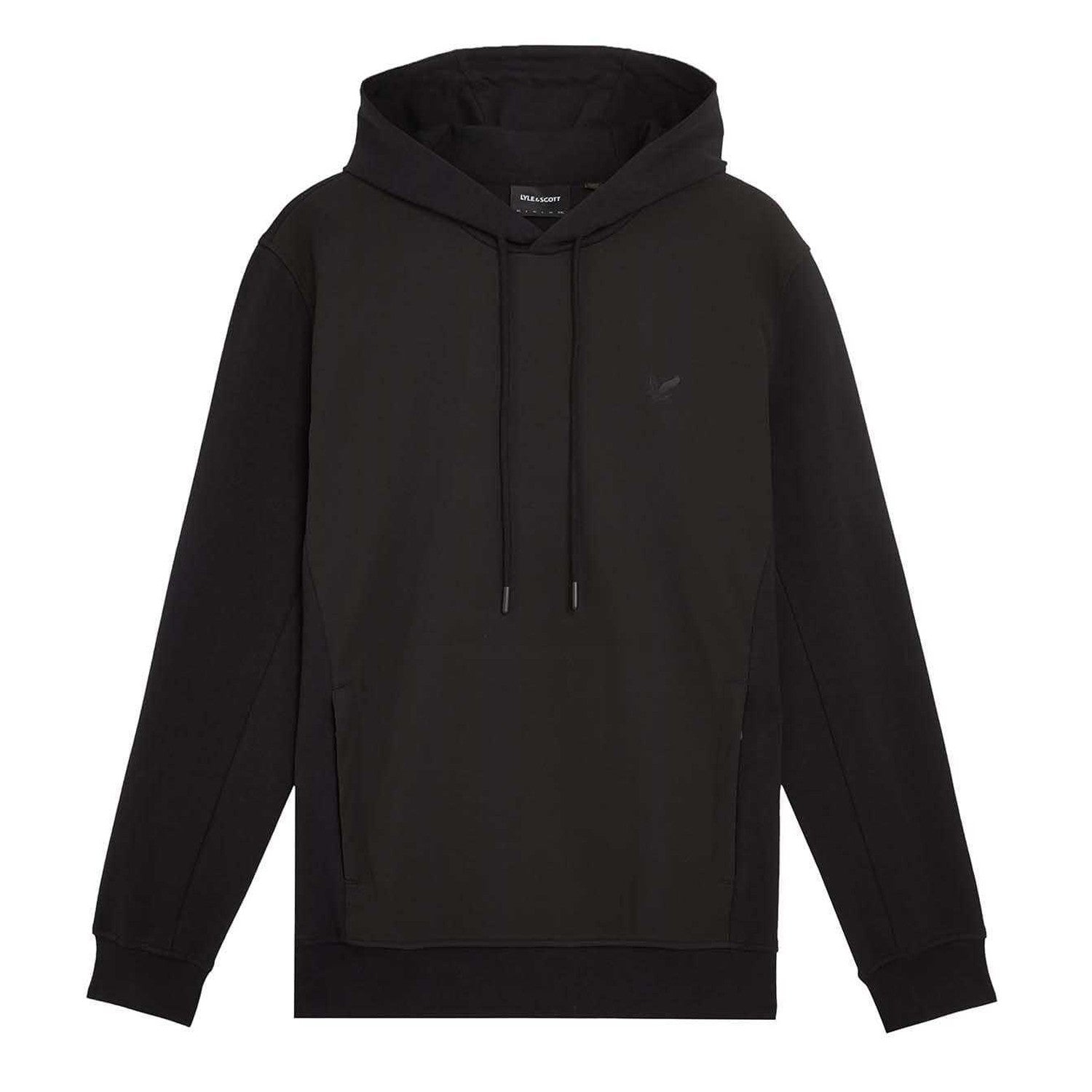 Black - Front - Lyle & Scott Mens Hybrid Softshell Pull Over Hoodie