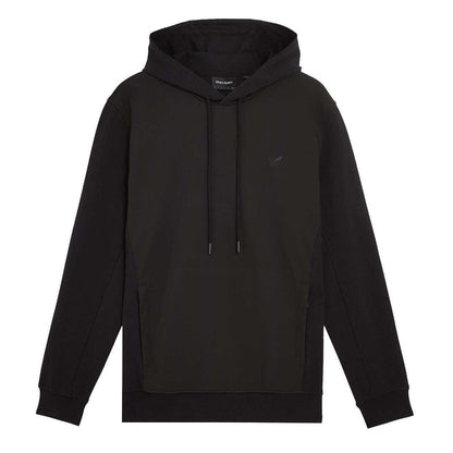 Black - Front - Lyle & Scott Mens Hybrid Softshell Pull Over Hoodie