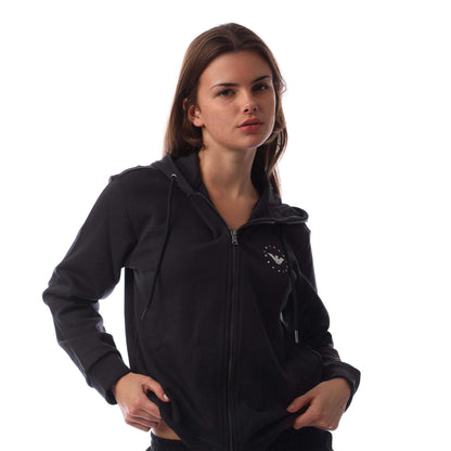 Navy - Front - Emporio Armani Womens-Ladies Full Zip Hoodie