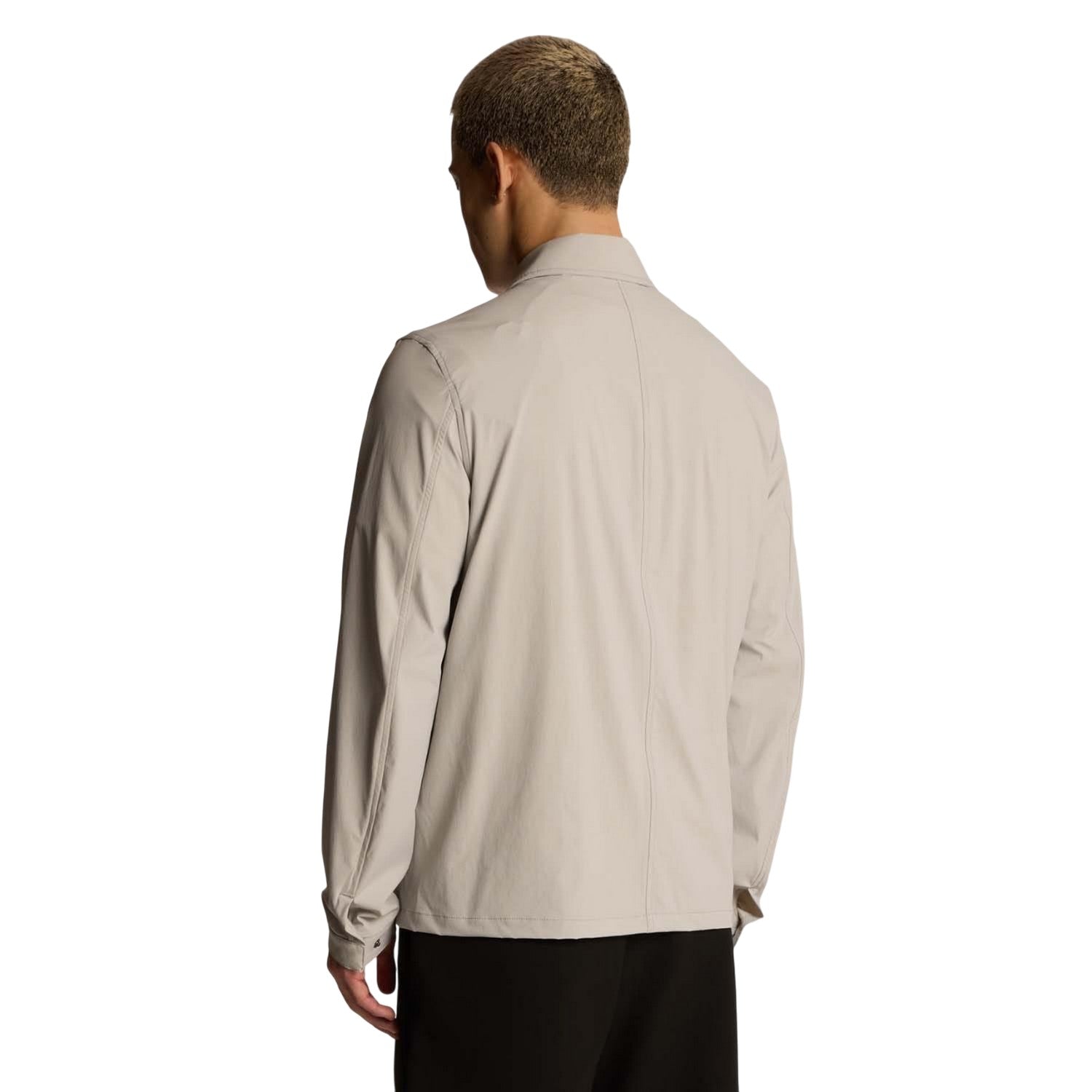 Grey - Pack Shot - Lyle & Scott Mens Nylon Pocket Overshirt