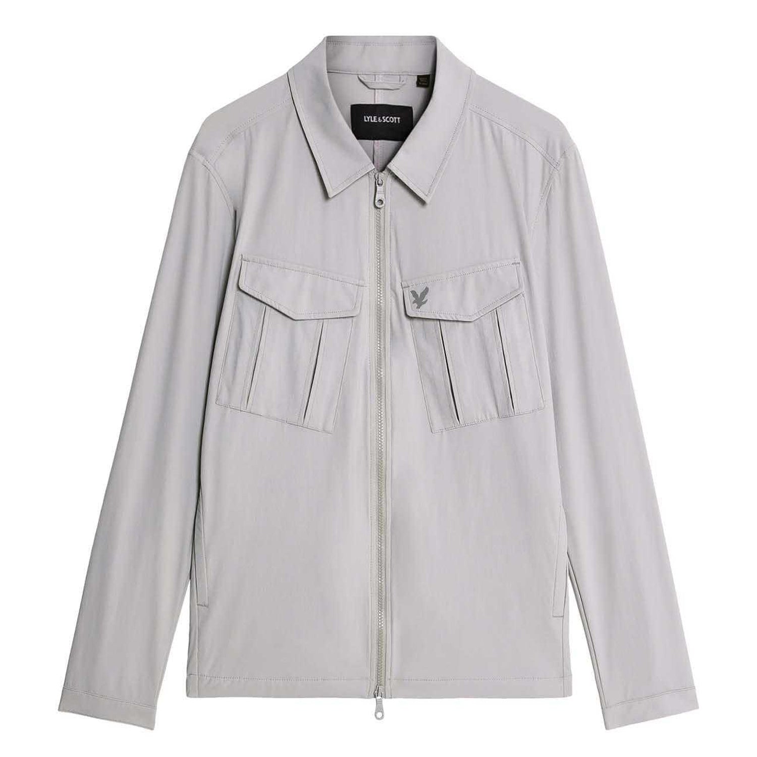 Grey - Front - Lyle & Scott Mens Nylon Pocket Overshirt