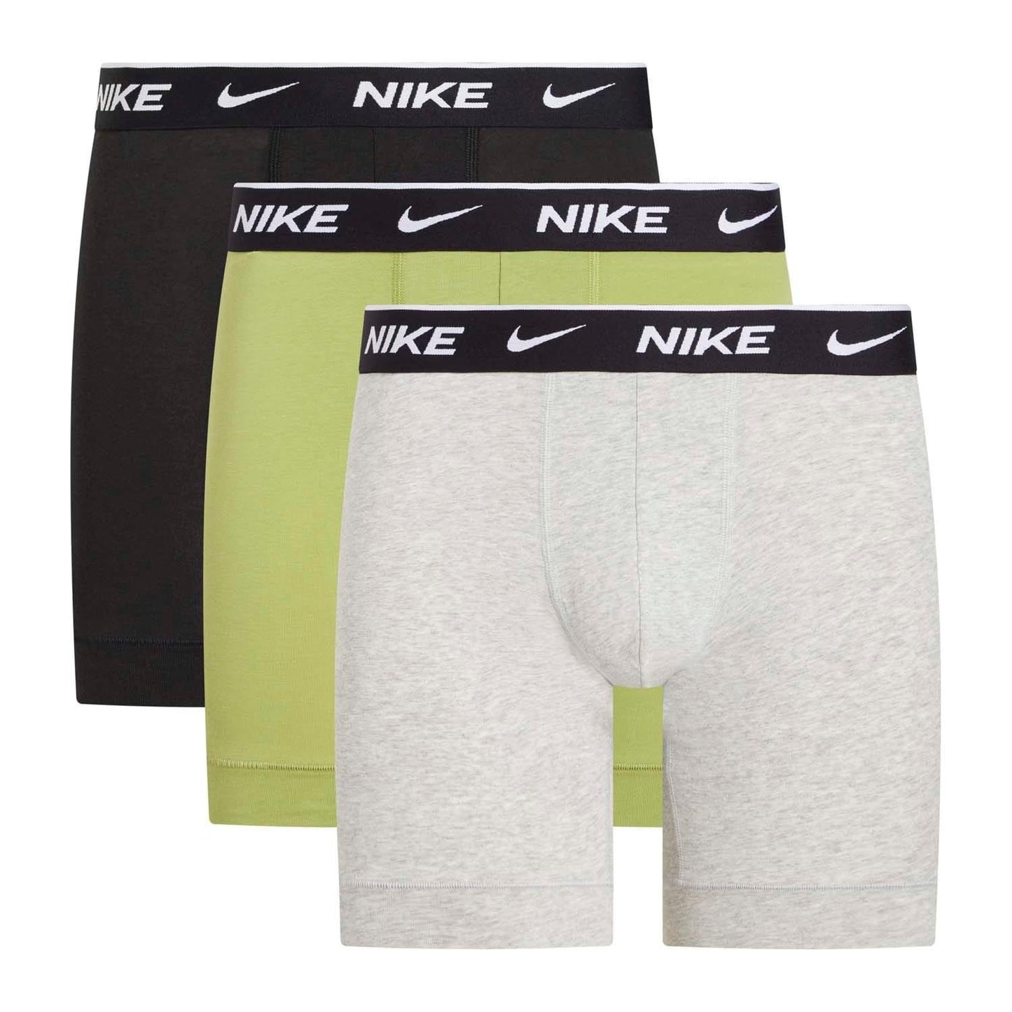 Black-Green-Grey - Front - Nike Mens Boxer Shorts (Pack of 3)