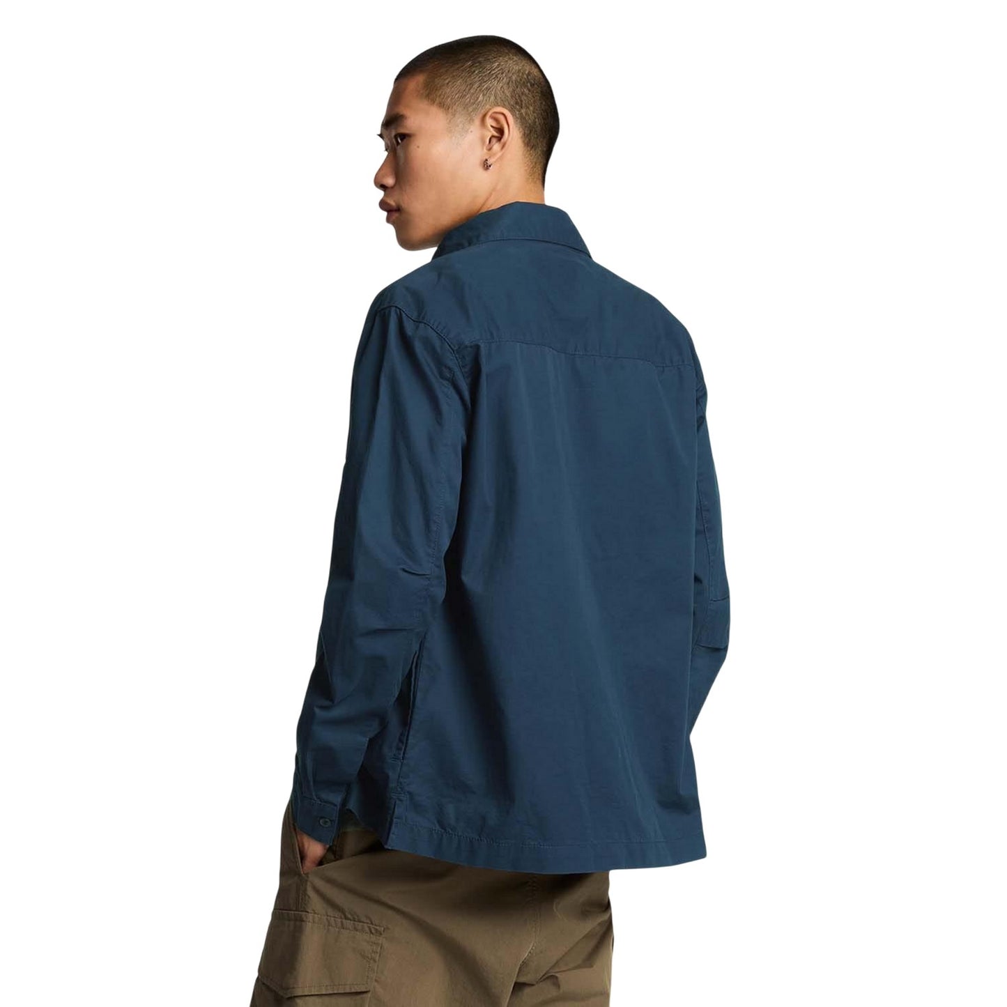 Blue - Pack Shot - Lyle & Scott Mens Pocket Pleated Overshirt