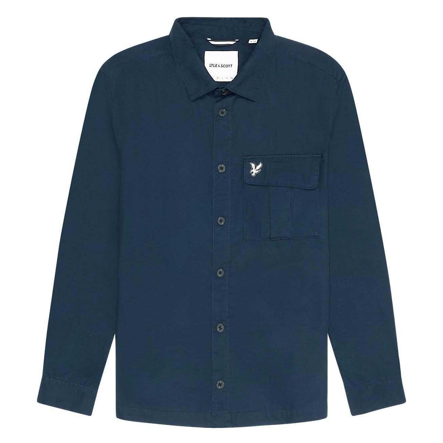 Blue - Front - Lyle & Scott Mens Pocket Pleated Overshirt