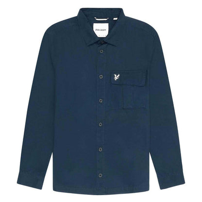 Blue - Front - Lyle & Scott Mens Pocket Pleated Overshirt
