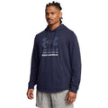 Blue - Side - Under Armour Mens Rival Graphic Terrycloth Hoodie