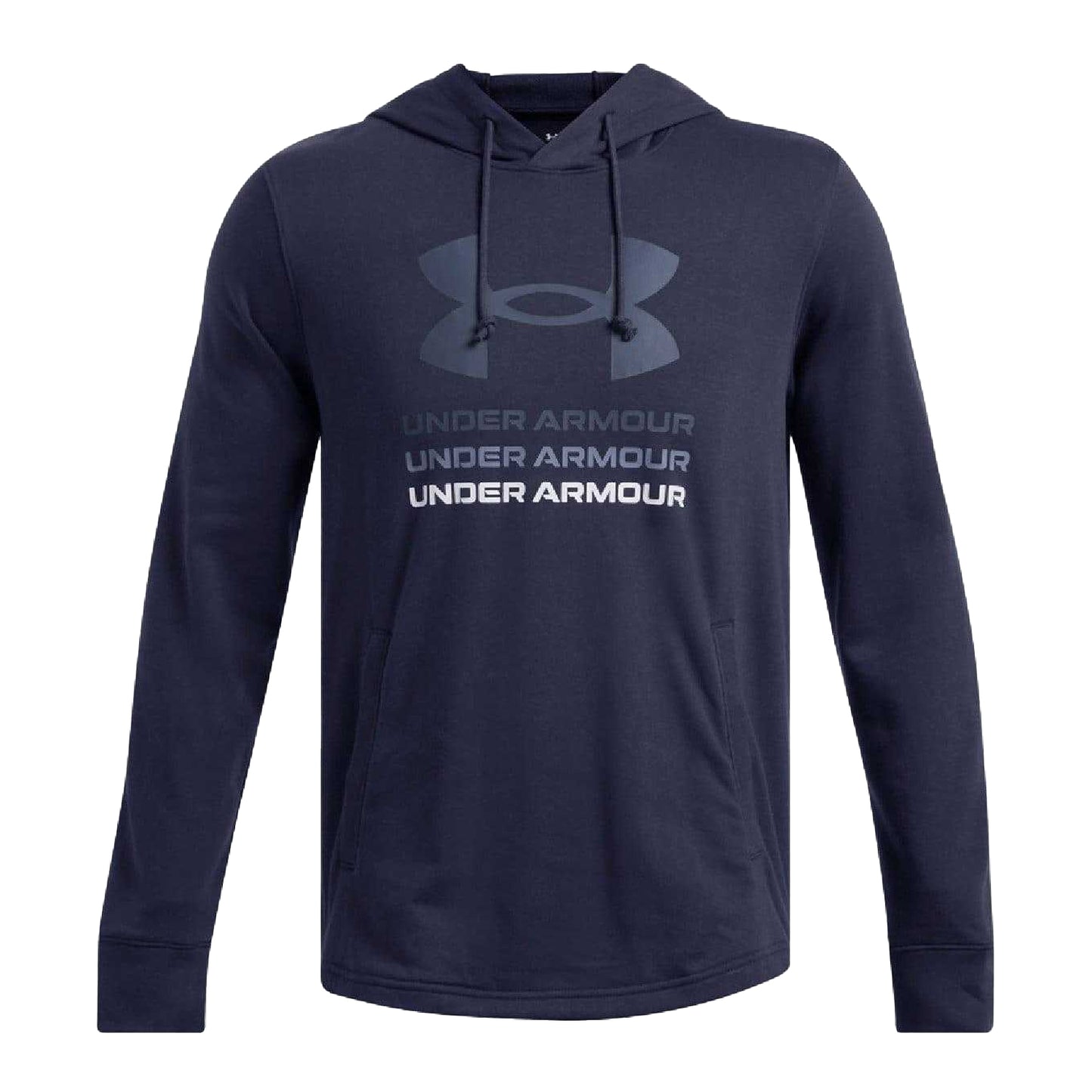Blue - Front - Under Armour Mens Rival Graphic Terrycloth Hoodie