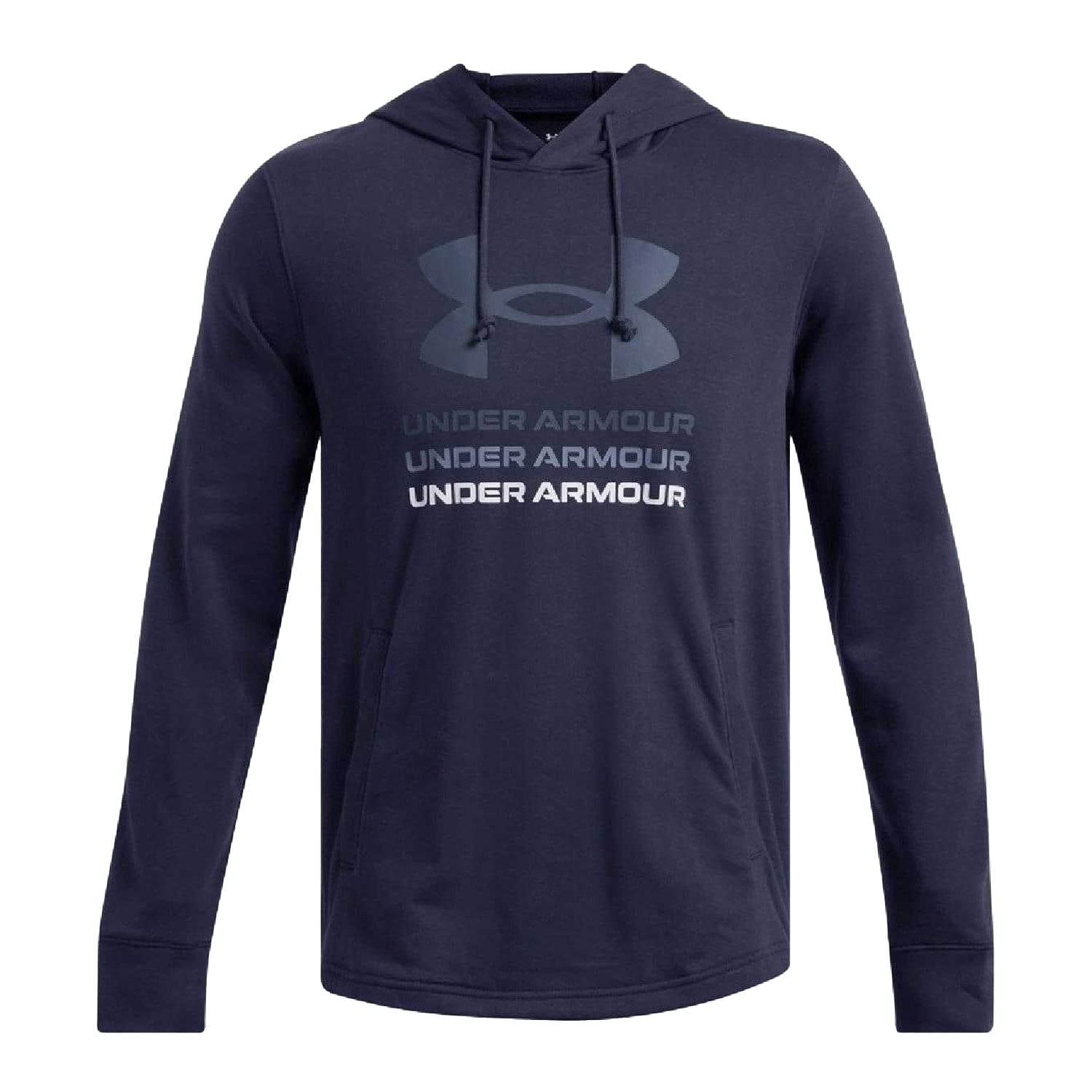 Blue - Front - Under Armour Mens Rival Graphic Terrycloth Hoodie