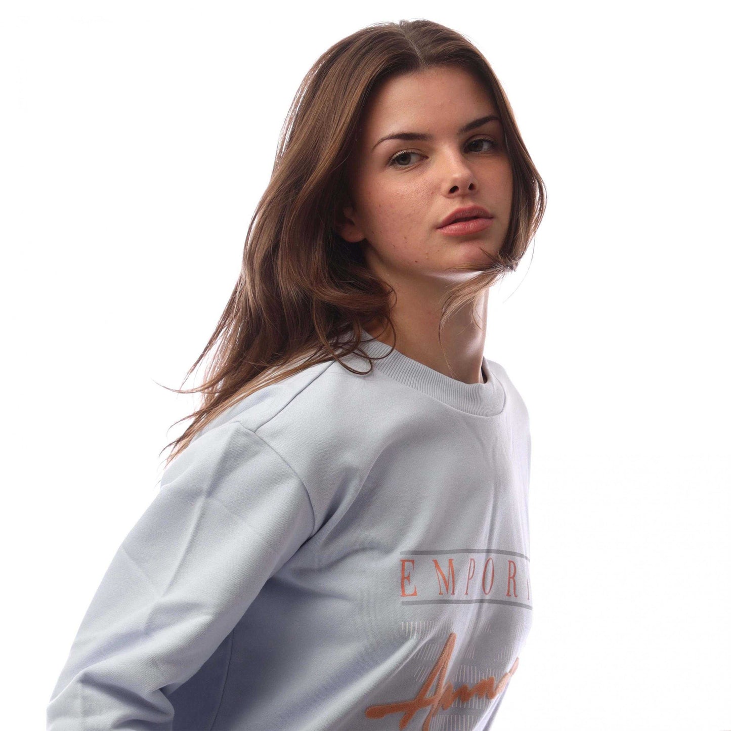 Blue - Side - Emporio Armani Womens-Ladies Sweatshirt