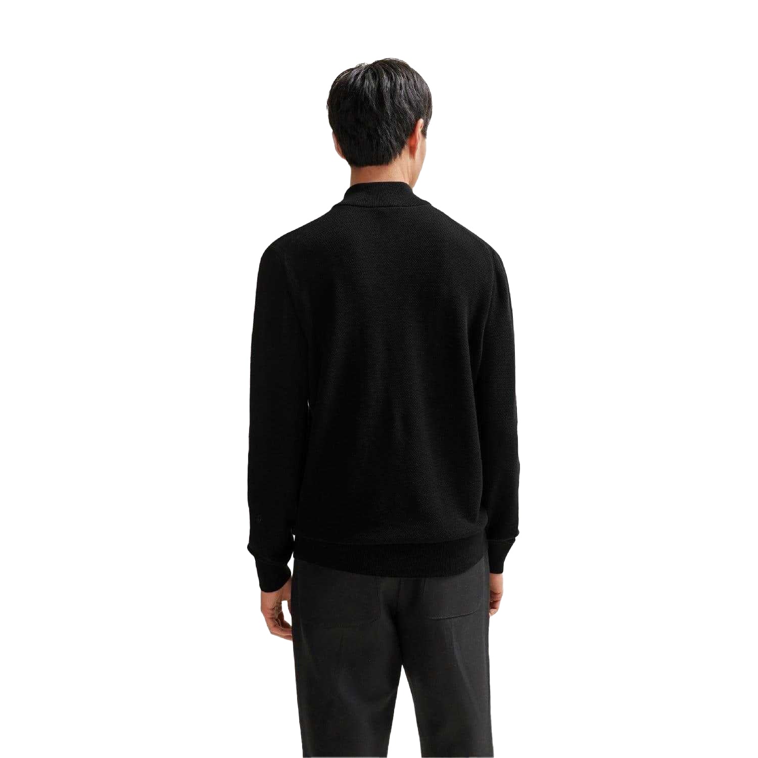 Black - Back - Boss Mens Quarter Zip Sweatshirt
