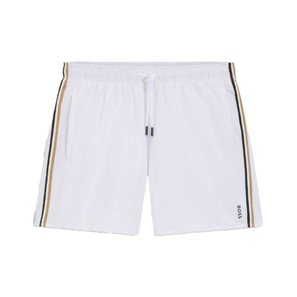 White - Front - Boss Mens Icon Logo Swim Shorts