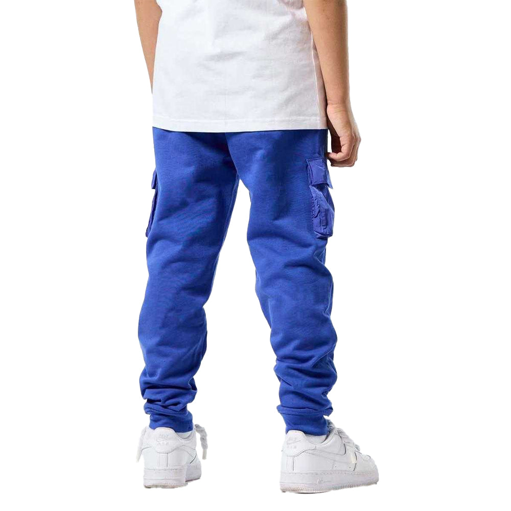 Blue - Pack Shot - Weekend Offender Childrens-Kids Parachute Pocket Jogging Bottoms