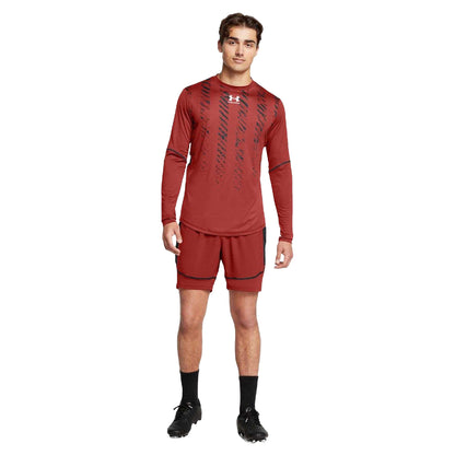 Orange - Close up - Under Armour Mens Challenger Pro Training Shorts