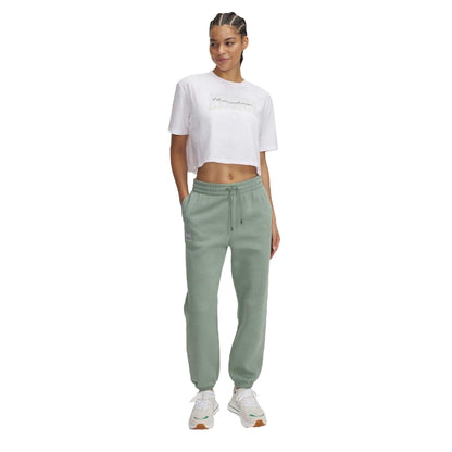 Green - Side - Under Armour Womens-Ladies Icon Jogging Bottoms
