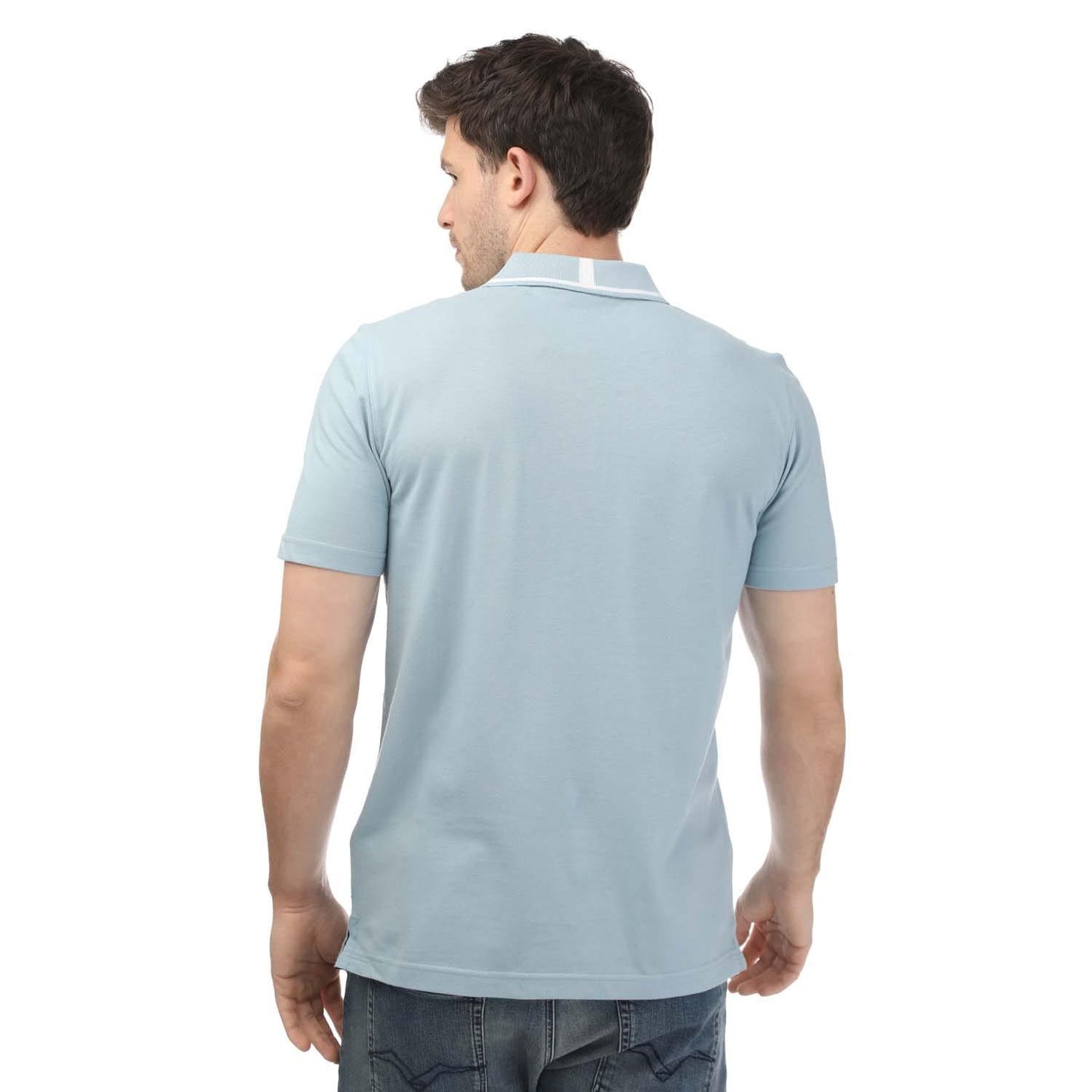 Sky - Back - Ted Baker Mens Camden Short-Sleeved Polo Shirt