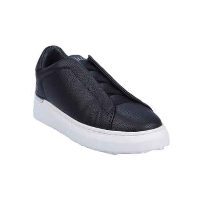Navy - Front - Mallet Mens Leather Trainers