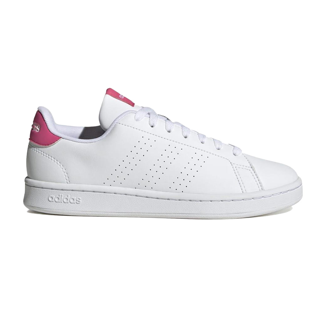 White-Scarlet - Side - Adidas Mens Advantage Tennis Shoes