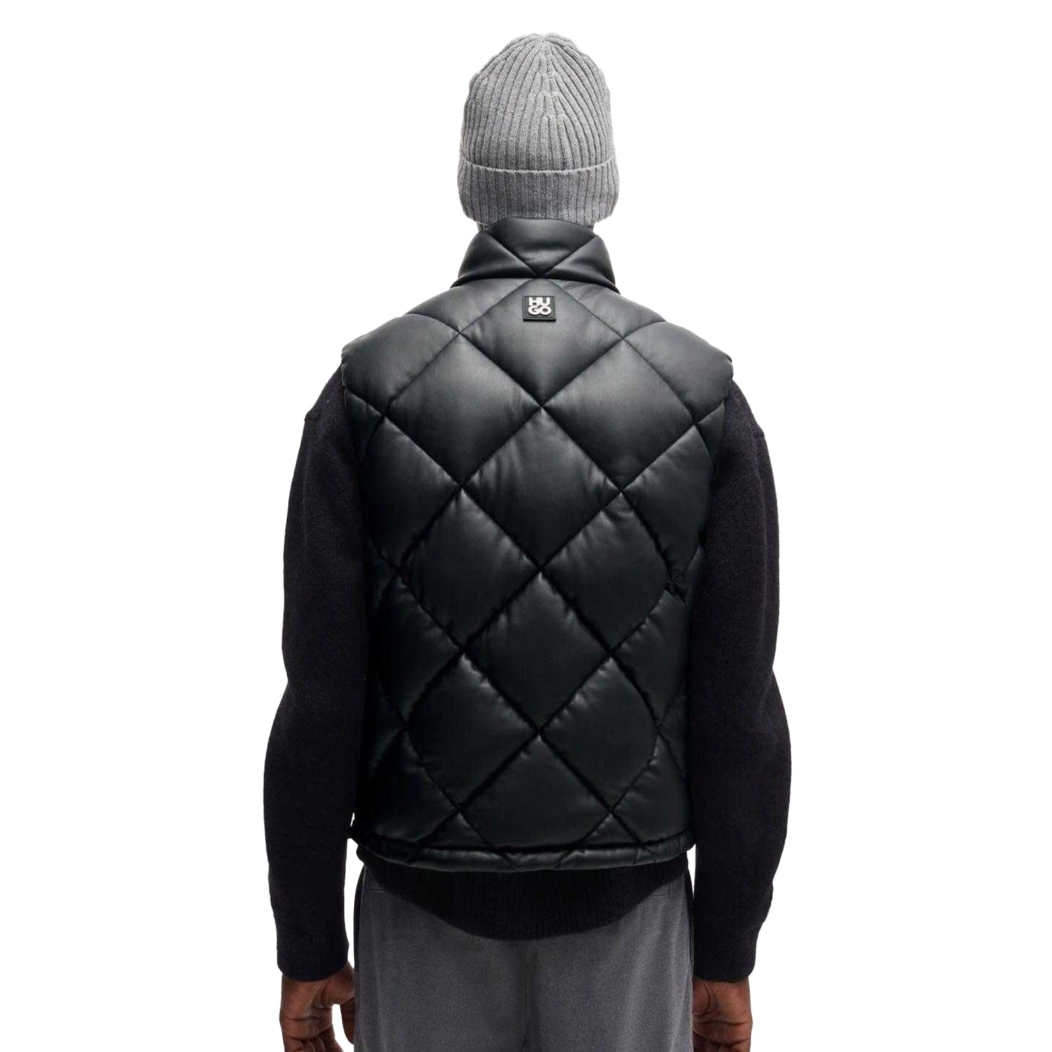 Black - Back - Hugo Mens Borintino Stacked Logo Gilet