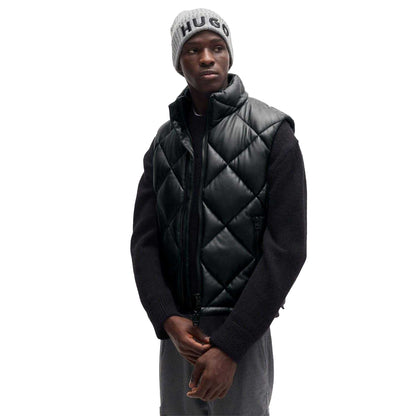 Black - Side - Hugo Mens Borintino Stacked Logo Gilet