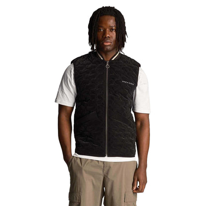 Black - Side - Lyle & Scott Mens Quilted Gilet