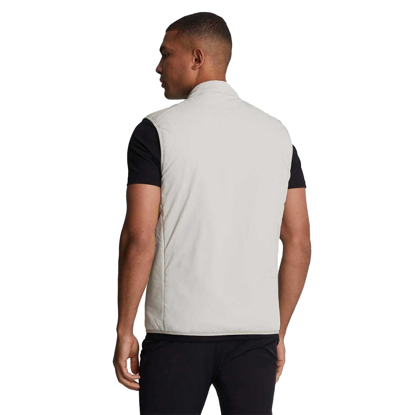 White - Back - Lyle & Scott Mens Hybrid Double Baffle Sports Gilet