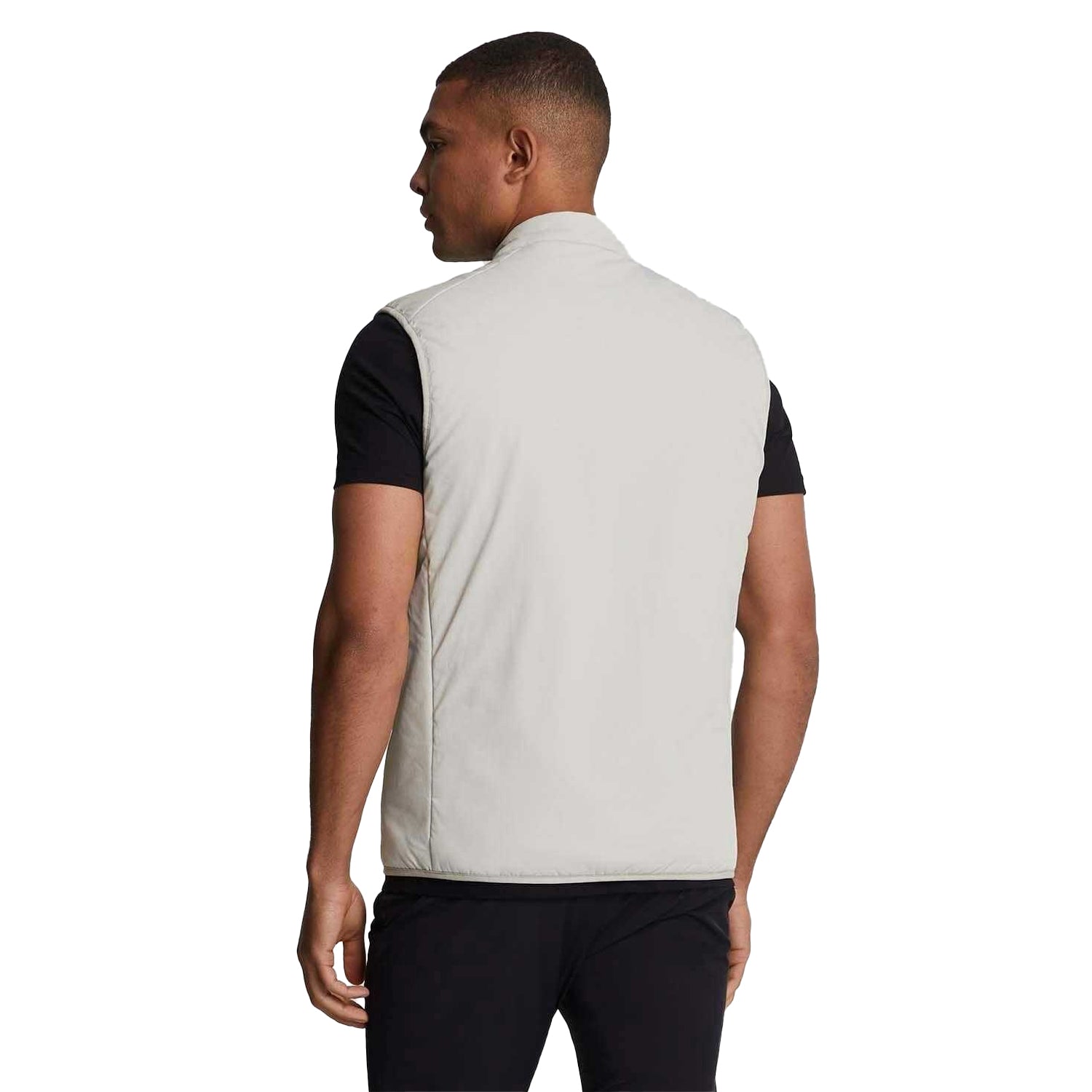 White - Back - Lyle & Scott Mens Hybrid Double Baffle Sports Gilet