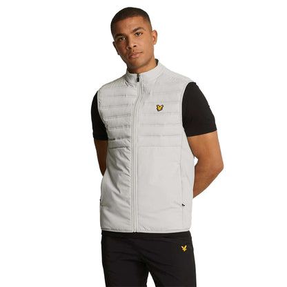 White - Side - Lyle & Scott Mens Hybrid Double Baffle Sports Gilet