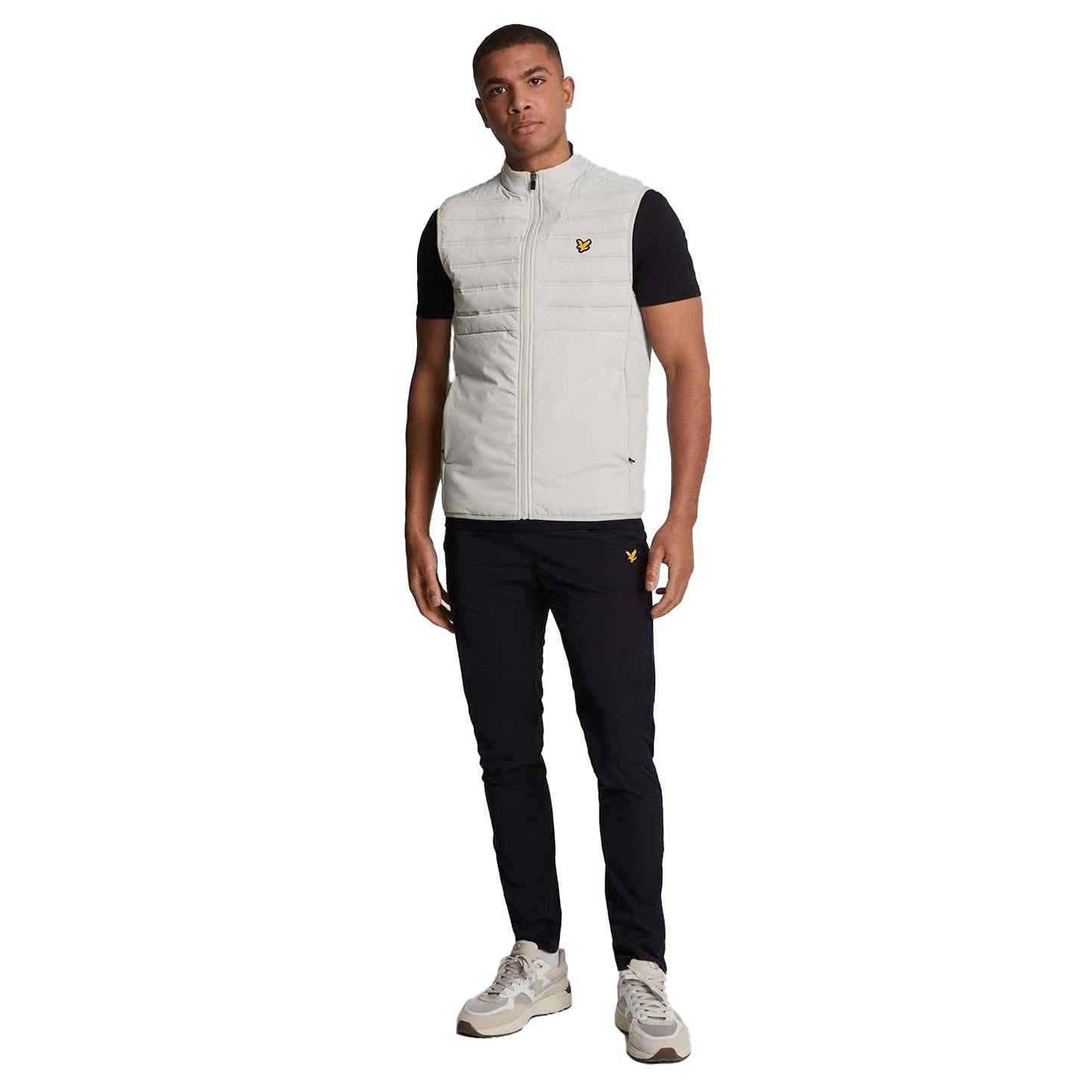White - Lifestyle - Lyle & Scott Mens Hybrid Double Baffle Sports Gilet