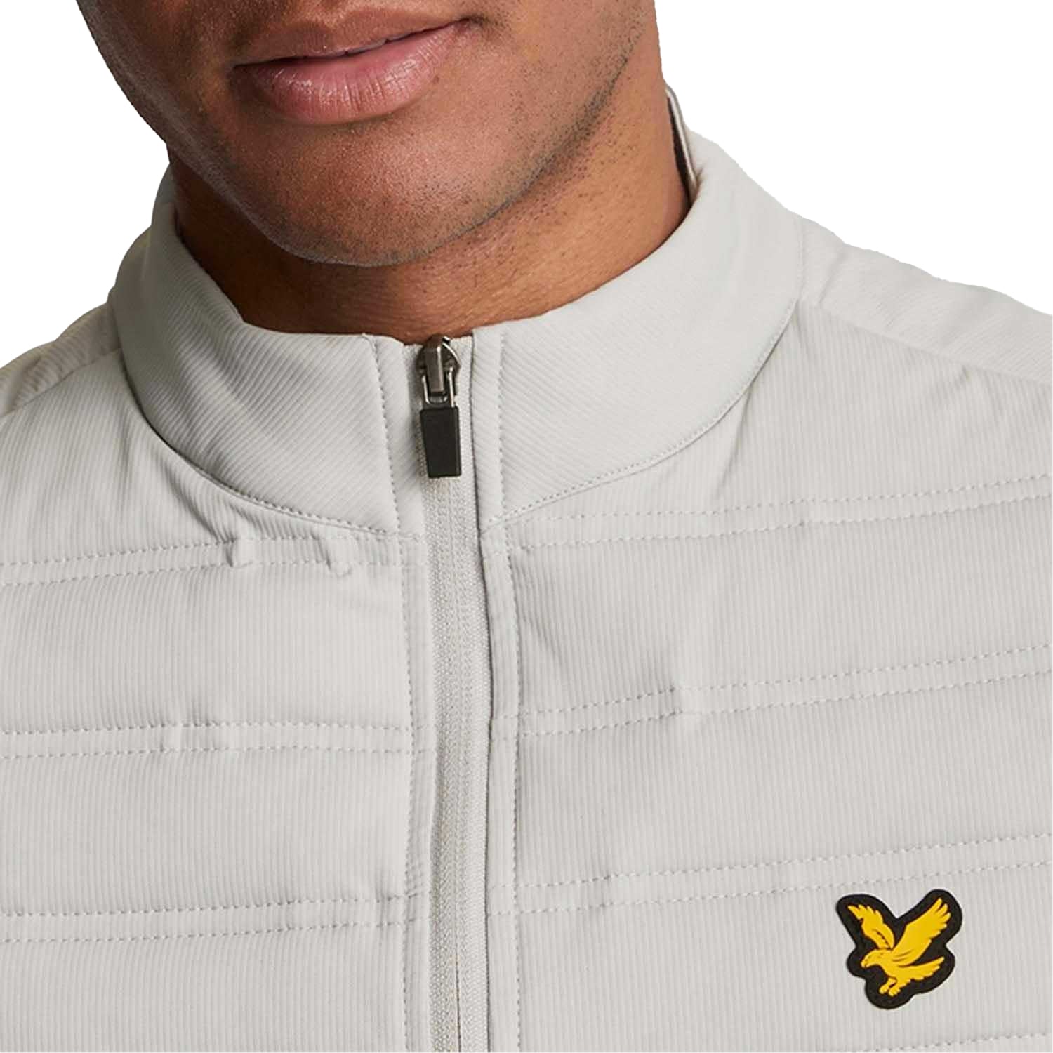 White - Pack Shot - Lyle & Scott Mens Hybrid Double Baffle Sports Gilet