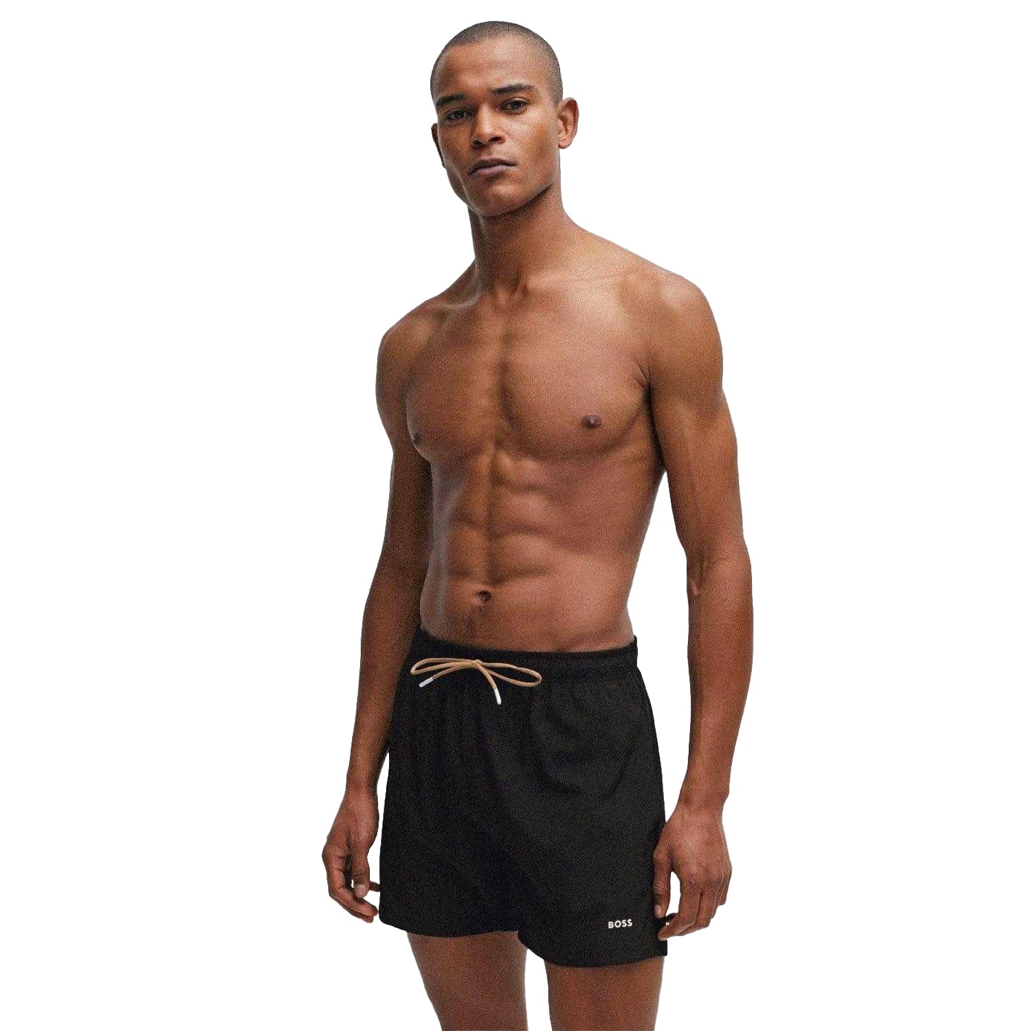 Black - Side - Boss Mens Tio Swim Shorts