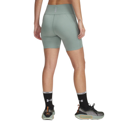 Green - Back - Under Armour Womens-Ladies Launch Cycling Shorts