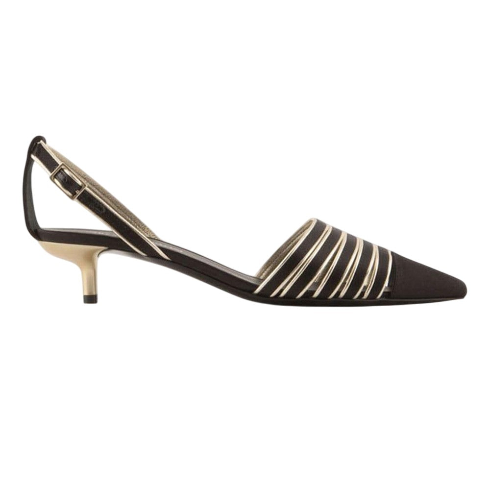 Black - Front - Emporio Armani Womens-Ladies Leather Pumps