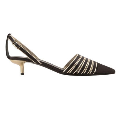 Black - Front - Emporio Armani Womens-Ladies Leather Pumps