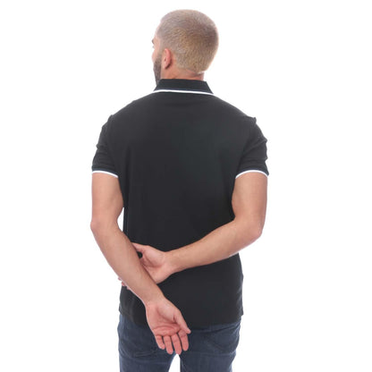 Black - Back - Original Penguin Mens Pique Tipped Polo Shirt